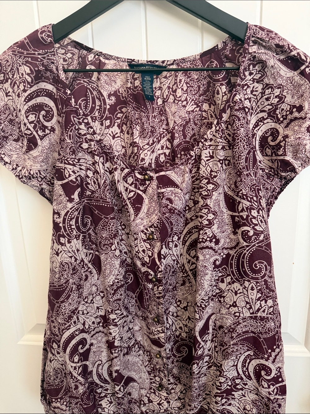 Banana Republic cotton silk Button-Front Blouse